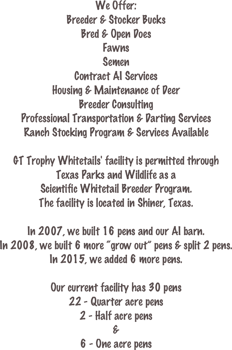 Breeder & Stocker Bucks Bred & Open Does Fawns Semen - Trophy Whitetails (771x1162), Png Download