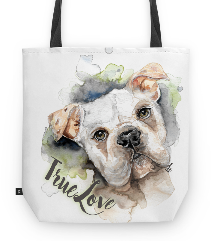 Bolsa Bulldog True Love De Victoriartna - Bulldog (800x800), Png Download