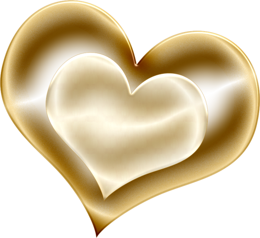 Golden Hearts - Heart (523x480), Png Download