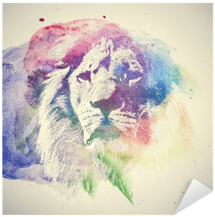 Watercolor Painting Of Lion - Watercolor Painting (400x400), Png Download