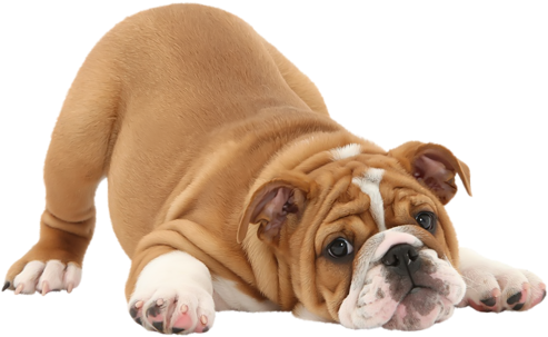 Puppy Breeds, English Bulldogs, Dog Lovers, Dogs And - Realistic Bulldog Puppy Dog In Playful Pose Shaped (500x319), Png Download