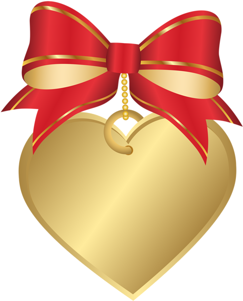 Visit - Red And Gold Heart Png (485x600), Png Download
