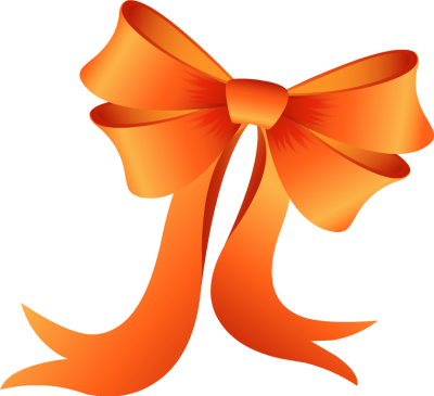 Pink Ribbon Bow Png Orange Clipart Free Clip Art Images - Orange Bow Transparent Background (400x365), Png Download