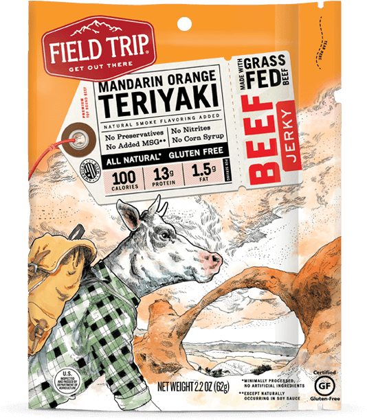 Field Trip Mandarin Orange Teriyaki Beef Jerky - Field Trip Teriyaki No. 23 All Natural Beef Jerky 2.2 (579x700), Png Download