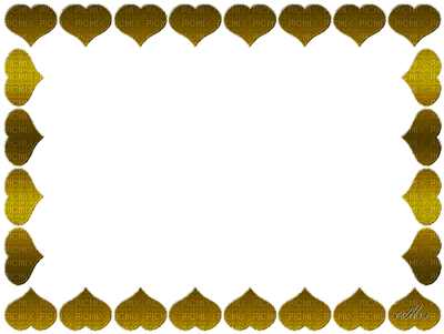 Minou Frame Heart Gold 400px × 320px - Golden Heart Frame Png (400x320), Png Download