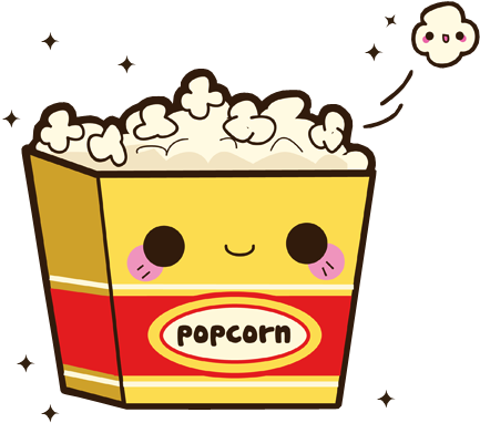 Popcorn, Kawaii, And Food Image - Kawaii Popcorn (455x397), Png Download