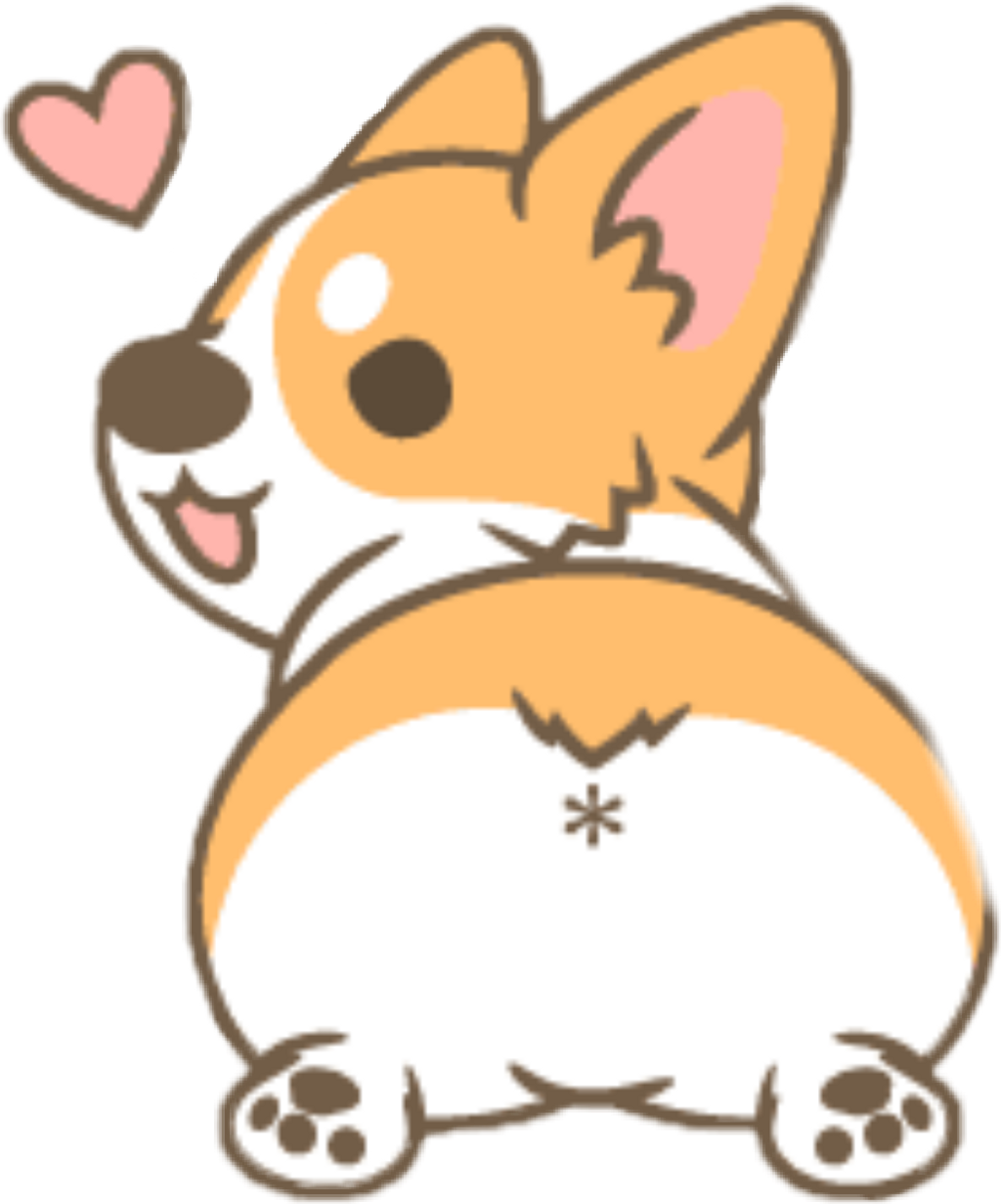 Corgi Corgidog Dog Doggo Cute Kawaii Tumblr Heart Polar - Corgi Drawing (1024x1231), Png Download