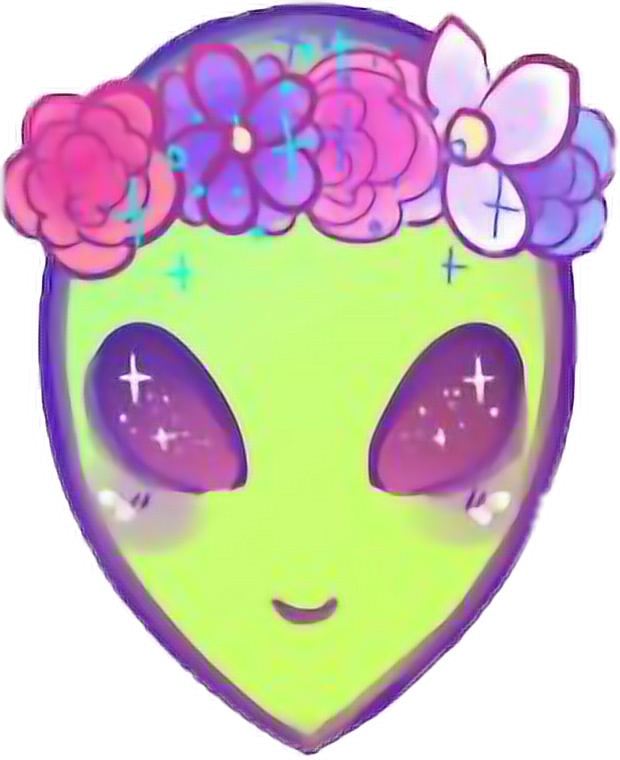 Alien Ovni Kawaii Cute Girl Girl Tumblr Freetoedit - Kawaii Alien (620x760), Png Download