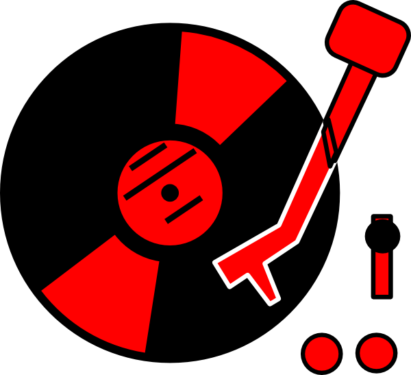 Turntable Red Clip Art At Clker - Record Player Clip Art (600x547), Png Download