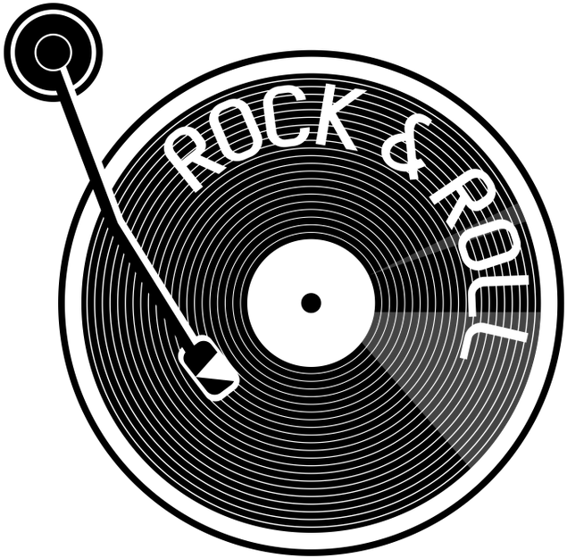 A Retro Vector Illustration Of A Black And White Record - Rock-and-rollvinylaufzeichnung Duschvorhang (700x700), Png Download