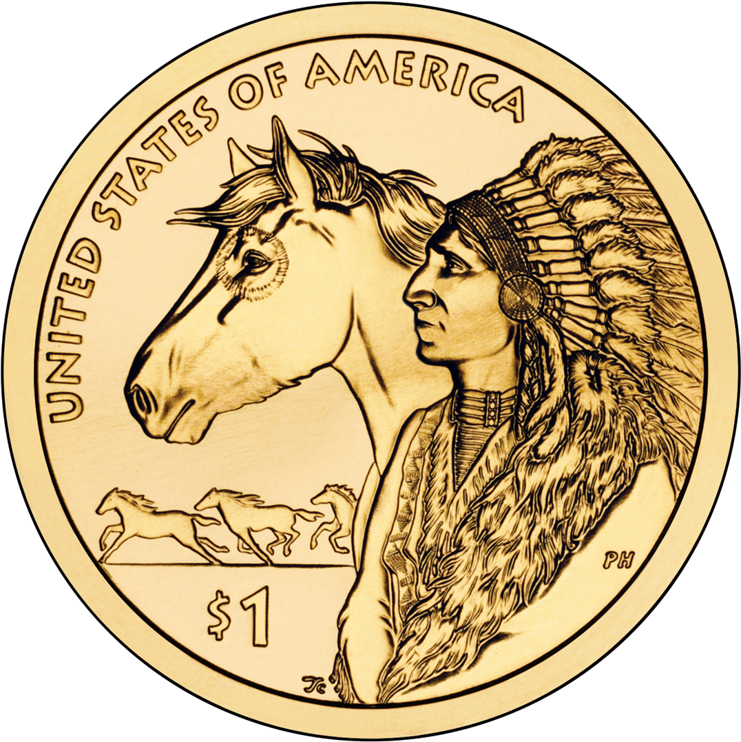 Sacagawea Dollar Reverse - Native American Coin (1080x1088), Png Download