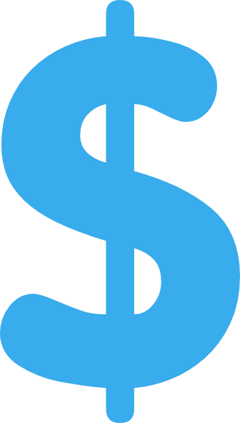 Dollar Sign Clip Art - Blue Dollar Sign Clipart (336x593), Png Download
