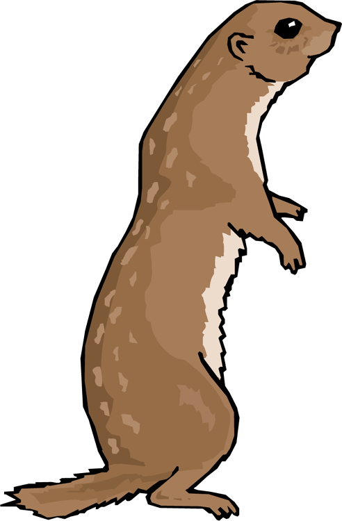 Otter Clipart Christmas Png Library Library - Clipart Prairie Dog (492x750), Png Download