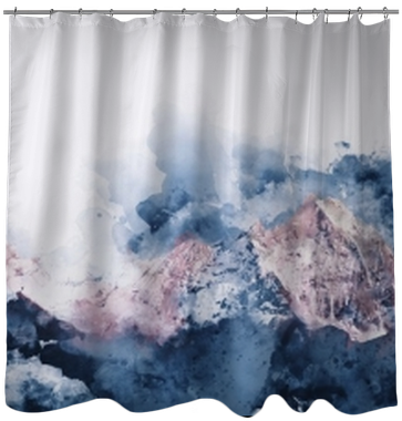 Abstract Mountain Ranges In Morning Light, Digital - Cute Beaver Pond Shower Curtain Color Animal Themed (400x400), Png Download