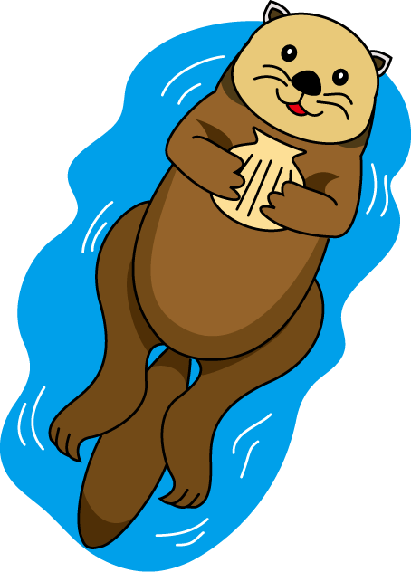 Otter - River Otter Clip Art (454x632), Png Download