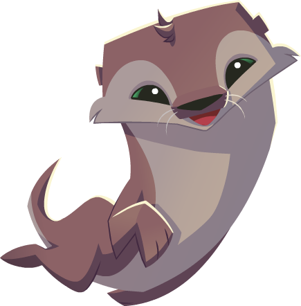 Swimming Otter - Animal Jam Otter Png (435x442), Png Download