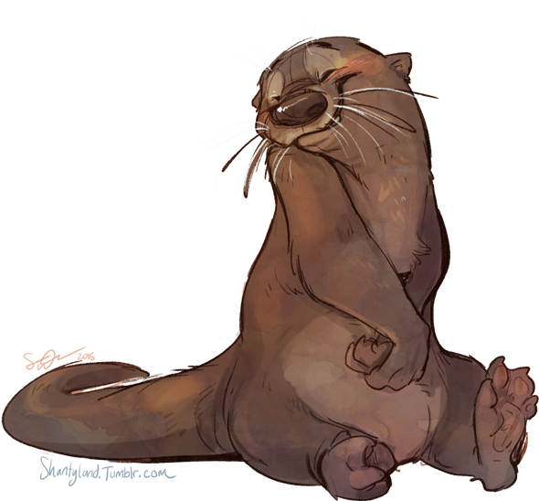 Happy As An - Otter Art Transparent (600x600), Png Download