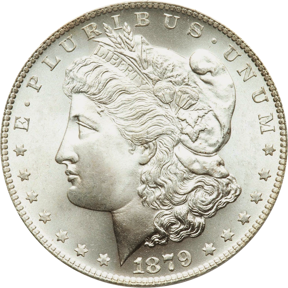 1879 Morgan Silver Dollar - Dollar 1879 (1000x1000), Png Download