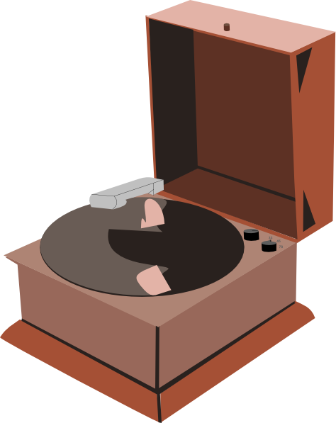 Record Player Clipart Transparent - Old Record Player Clipart (474x597), Png Download