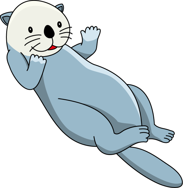 Otter Clipart Transparent Free - Clip Art Otter (616x633), Png Download