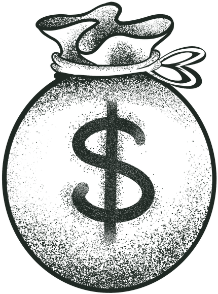 Dolar Simbolo - Money Bag Black And Transparent (600x720), Png Download