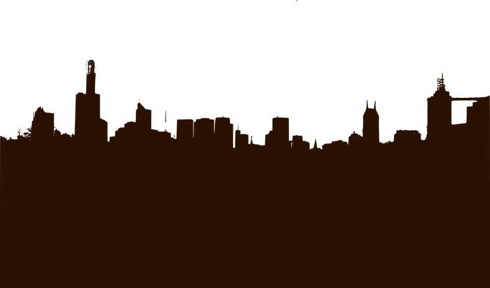 Berlin, New York, Skyline, Horizon, Buildings, City - City Skyline Silhouette (640x376), Png Download