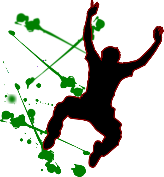 Happy Person Jumping Man Clip Art - Png Teenagers Jumping (552x597), Png Download