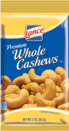 Lance Cashews, Premium Whole - 2 Oz (395x540), Png Download