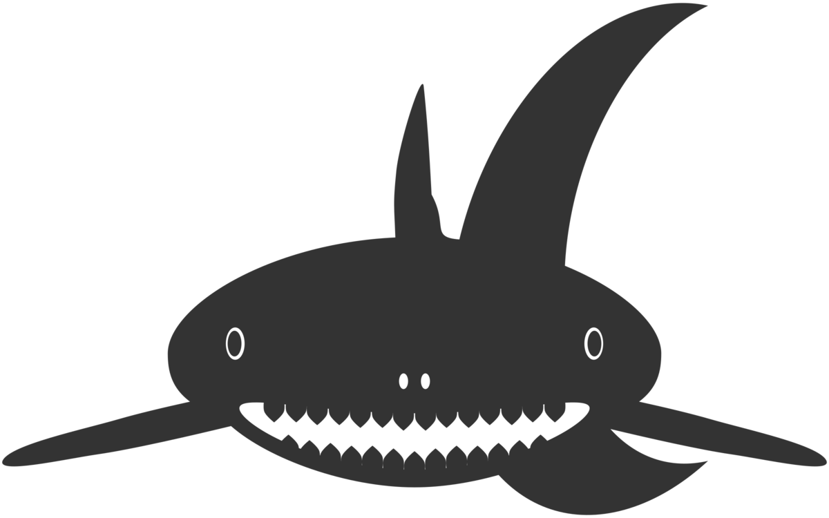 Shark Fin Soup Sea Otter Silhouette Computer Icons - Cartoon Shark Shower Curtain (1200x750), Png Download