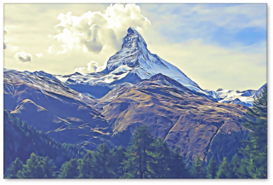 The Matterhorn Canvas Painting - Background For Double Exposure Hd (394x394), Png Download