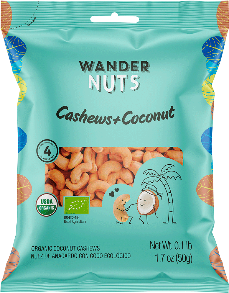 Organic Dry Roasted Cashews, Organic Shredded Coconut, - Chestnut (851x1042), Png Download