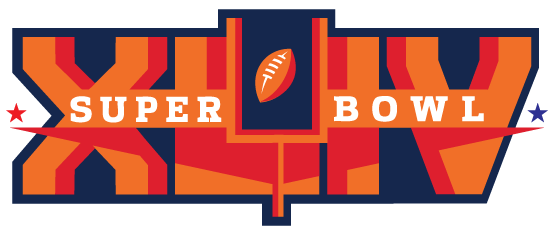 Super Bowl Xliv Flat - Super Bowl Xliv Logo (554x235), Png Download