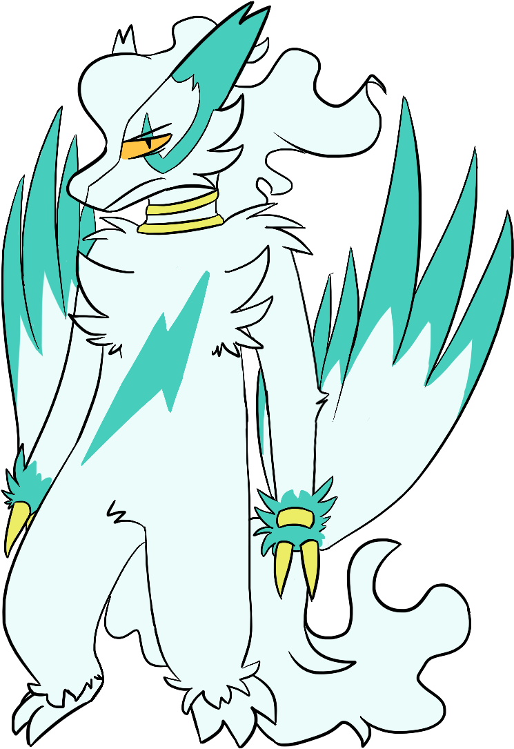 A Grumpy Little Shiny Zangoose/shiny Reshiram Fusion (900x1100), Png Download