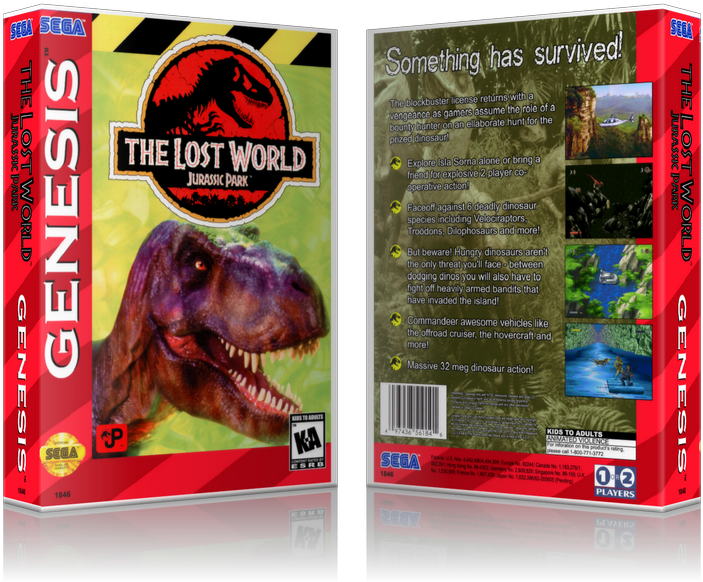Genesis Lost World Jurassic Park Sega Megadrive Replacement (800x650), Png Download