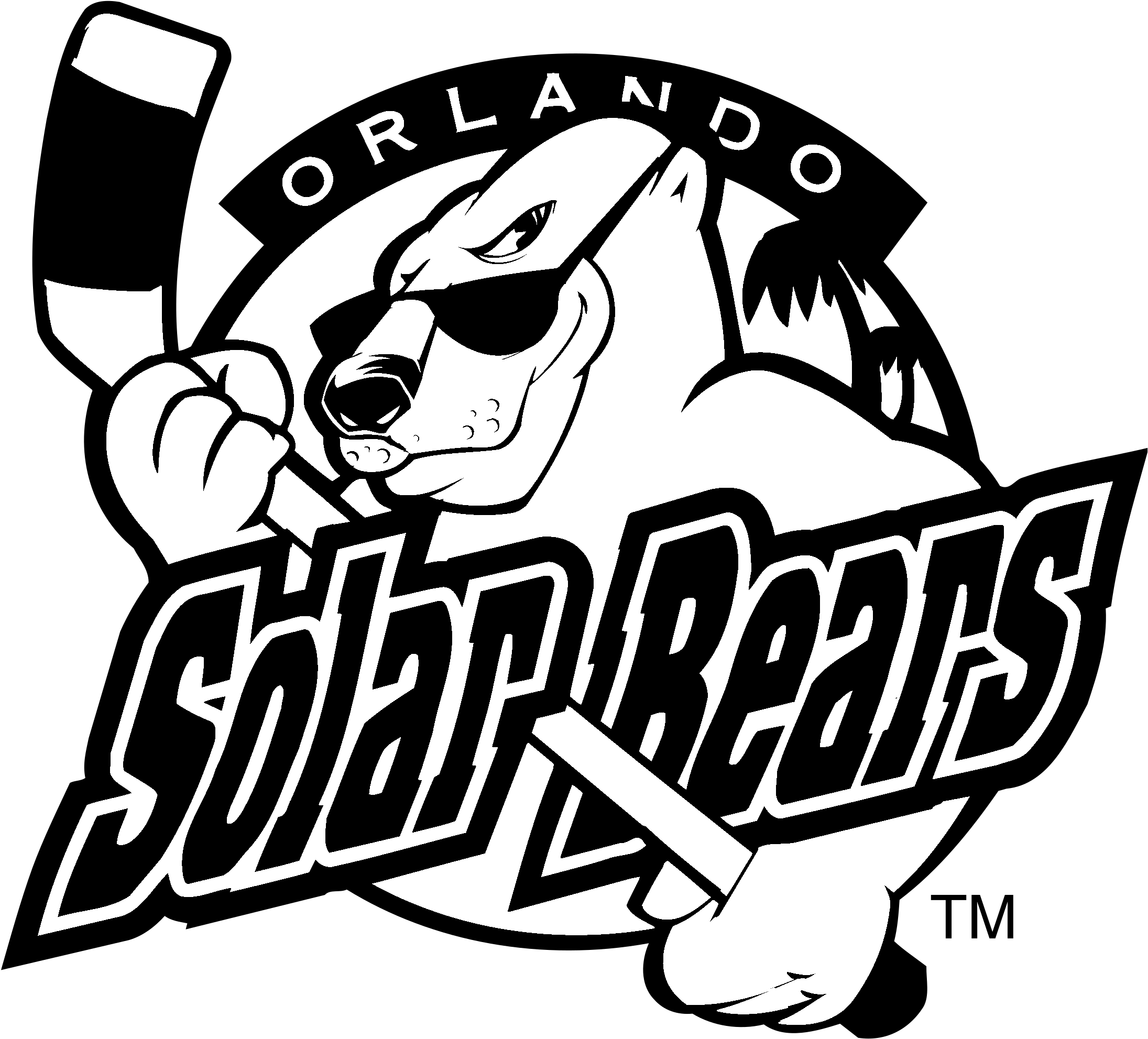 Orlando Solar Bears Logo Black And White (2400x2400), Png Download