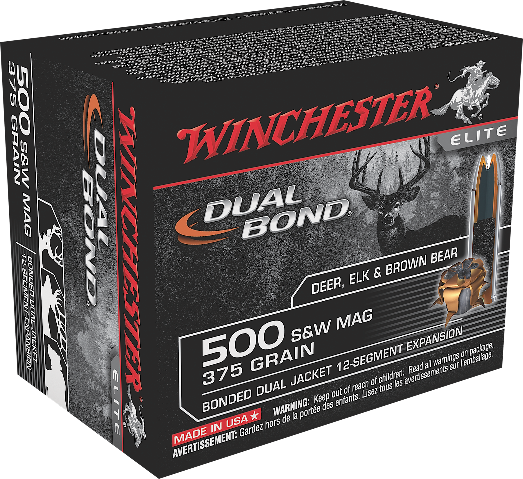 Winchester Ammo S500swdb Elite 500 Smith & Wesson 375 (1800x1647), Png Download
