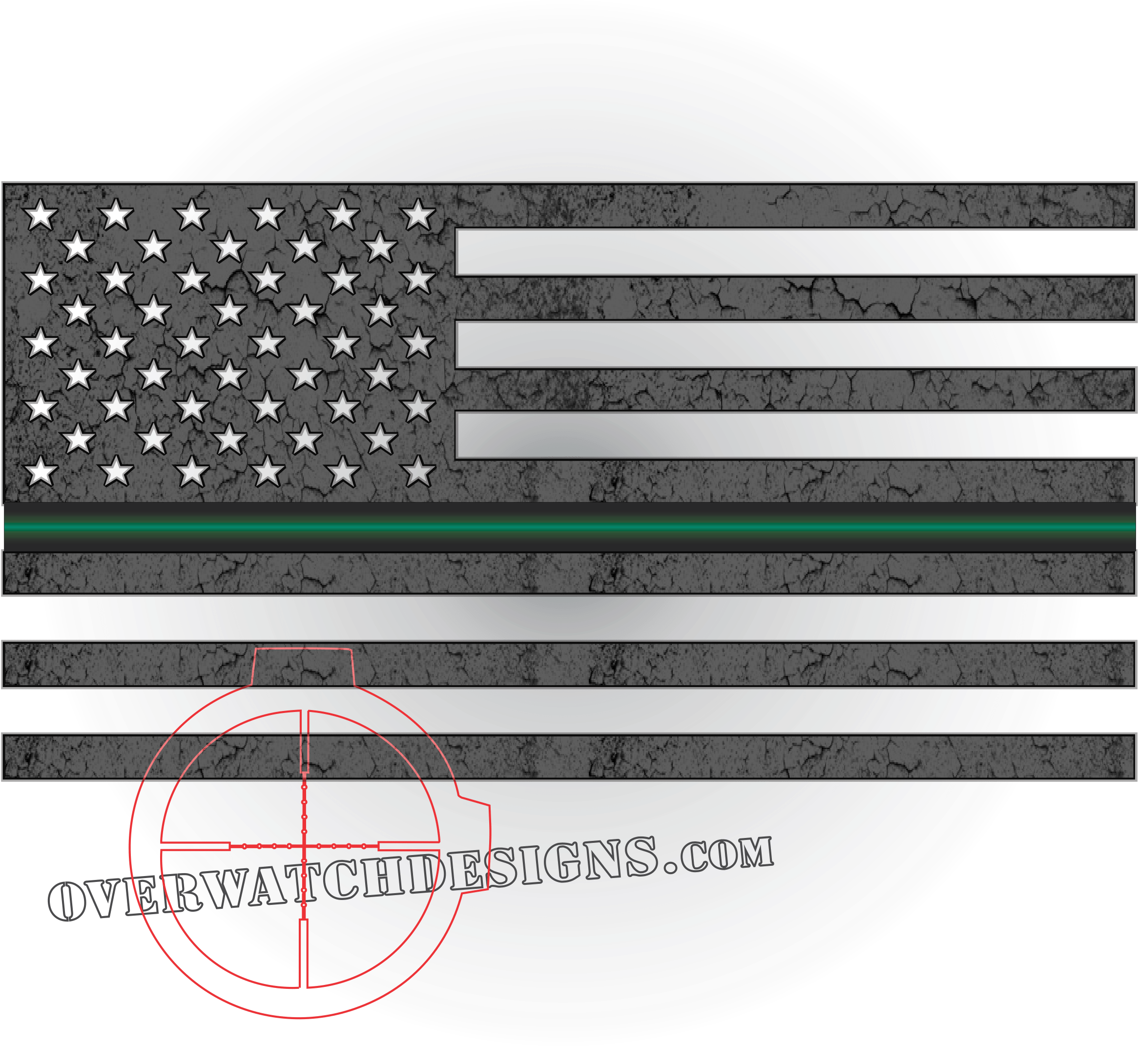 Thin Green Line Flag Support Your Bp Wildlife Officers (2401x2393), Png Download