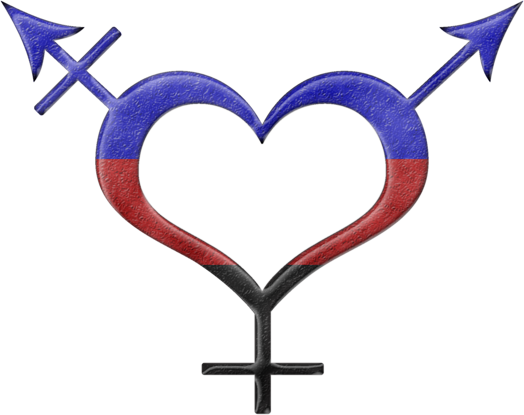 Polyamory Pride Heart Shaped Gender Neutral Symbol (1773x1404), Png Download