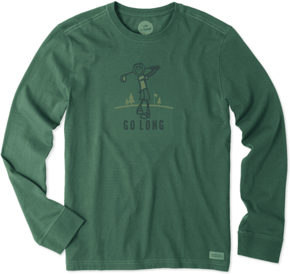 Men's Go Long Golf Swing Long Sleeve Crusher Tee (570x570), Png Download
