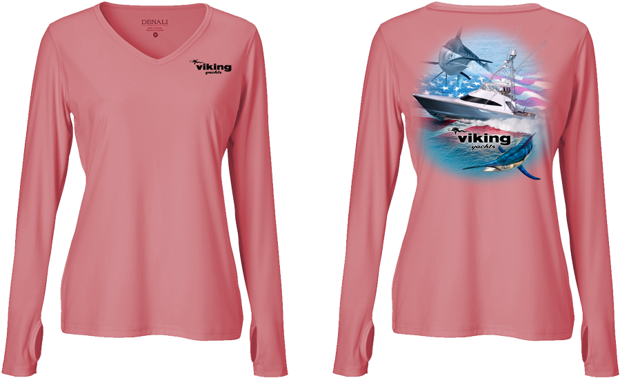 Viking Flag Women's V-neck Long Sleeve Denali Tee* (1000x583), Png Download