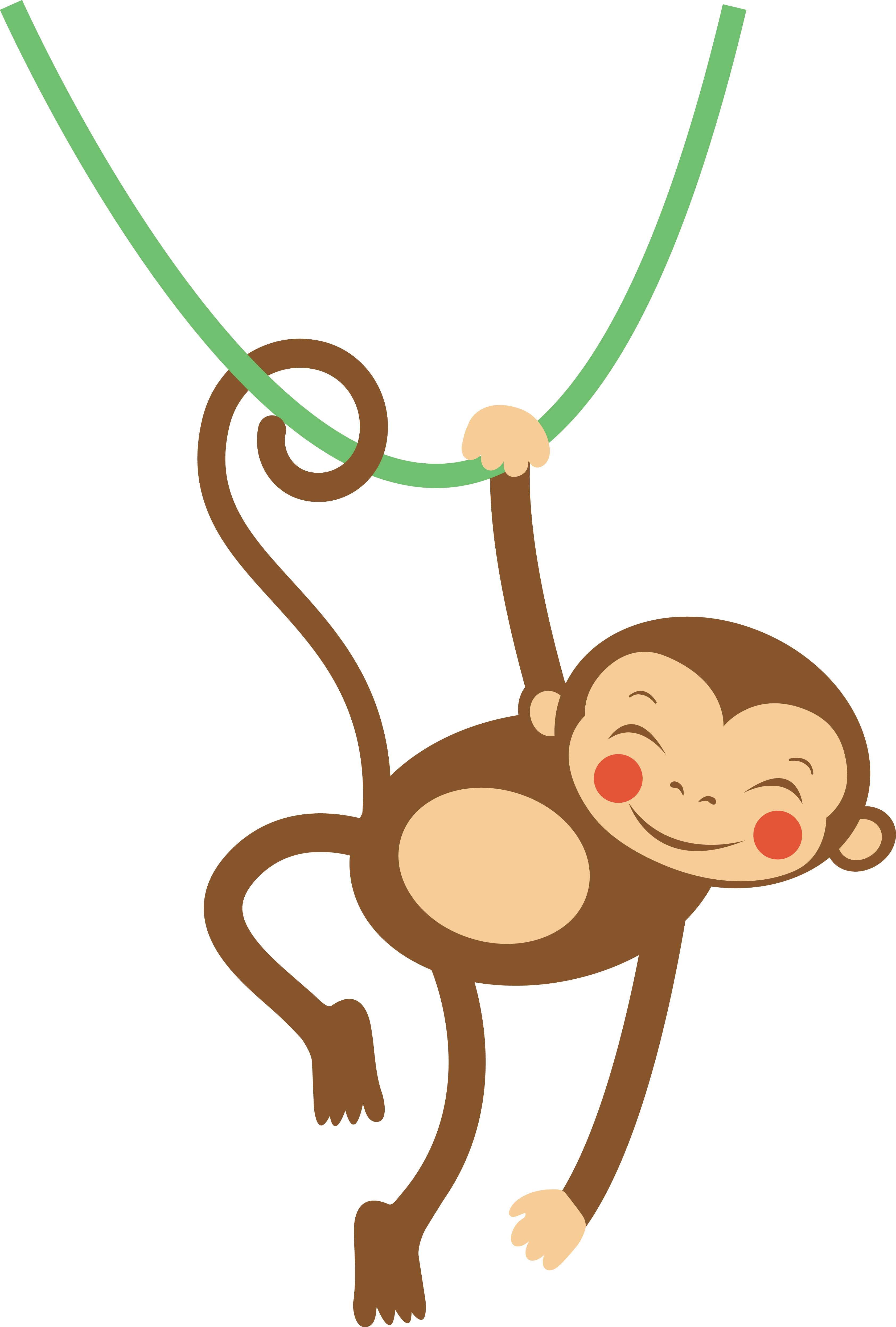 Monkey Cartoon Clip Art Letter Animal Star (3366x4986), Png Download