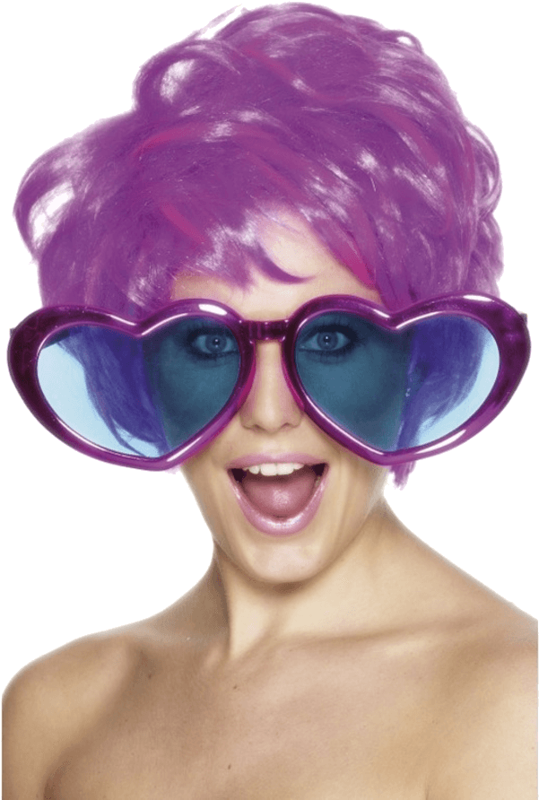 The Giant Purple Heart Glasses Accessory Is Perfect (600x951), Png Download