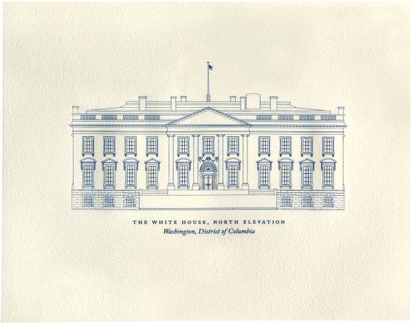 Vector Download The White House North Elevation Print (700x700), Png Download