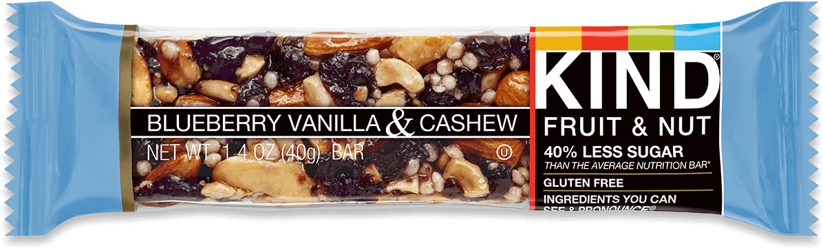 Blueberry Vanilla & Cashew - Kind Honey Roasted Nuts And Sea Salt (1334x564), Png Download