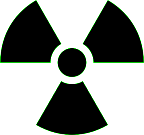 Radiation Warning Symbol - Radiation Symbol Black And White (502x469), Png Download