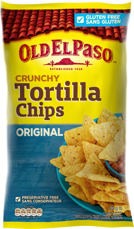 Tortilla Chips Salted - Old El Paso Tortilla Chips Cheese Flavoured 200g (800x450), Png Download