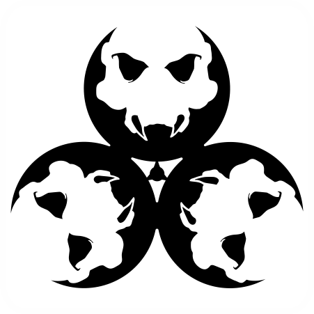Fanged Skull Radiation Symbol - Symbol (451x451), Png Download