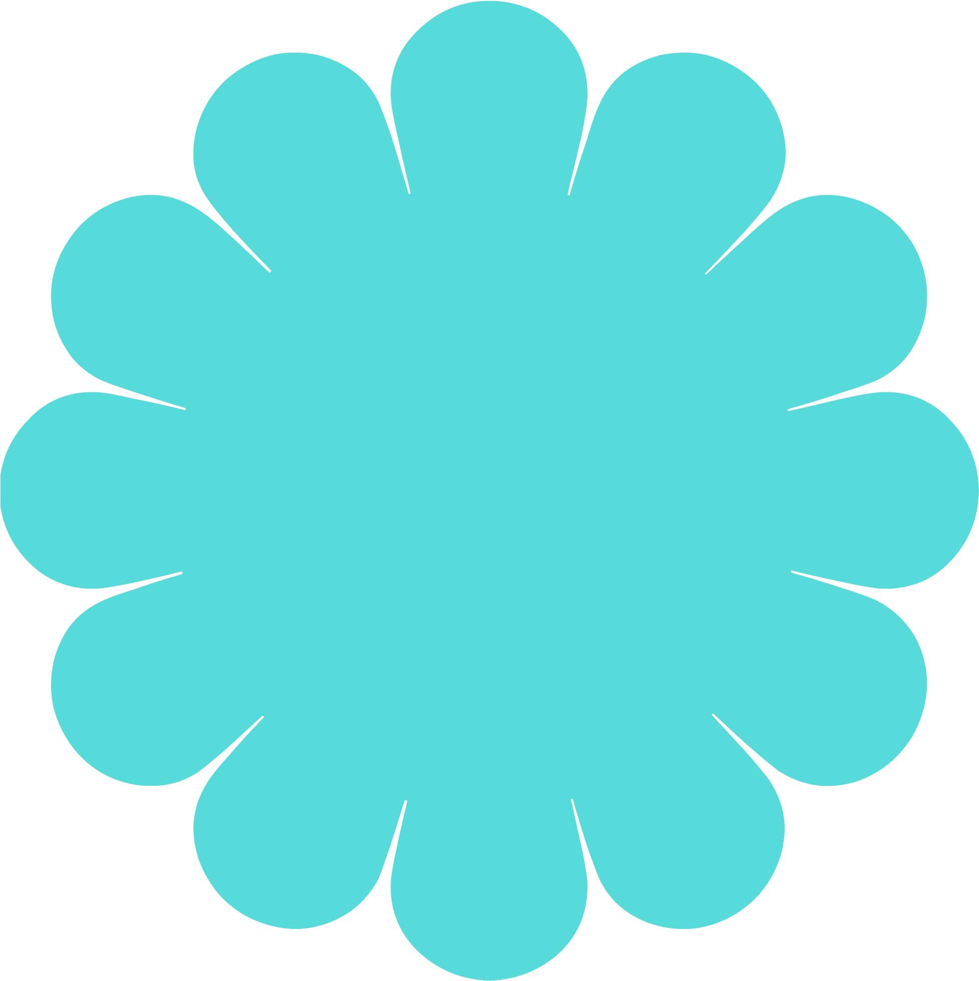 Turquoise Flower Vector Icon - Alzheimer Society Of Toronto Logo (2000x2000), Png Download