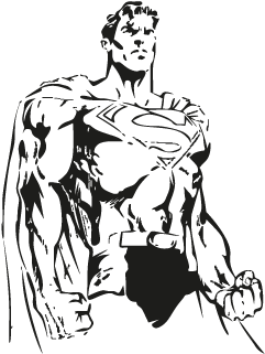 Superman Strongest Vector - Superman Vector Black And White (400x400), Png Download
