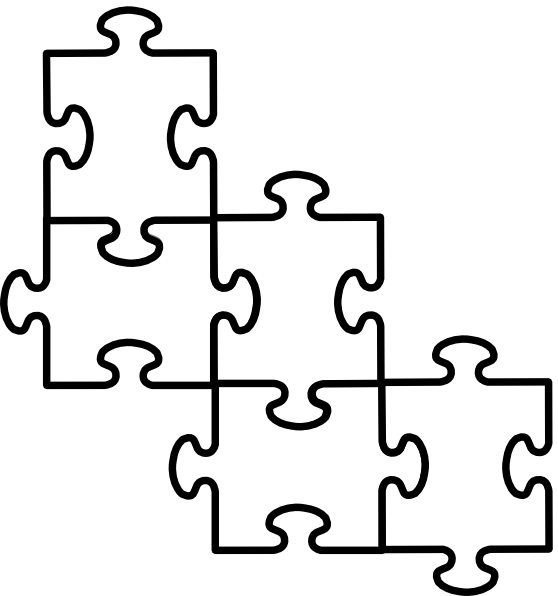 5 Peice Puzzle - Puzzle Pieces Connected (558x596), Png Download
